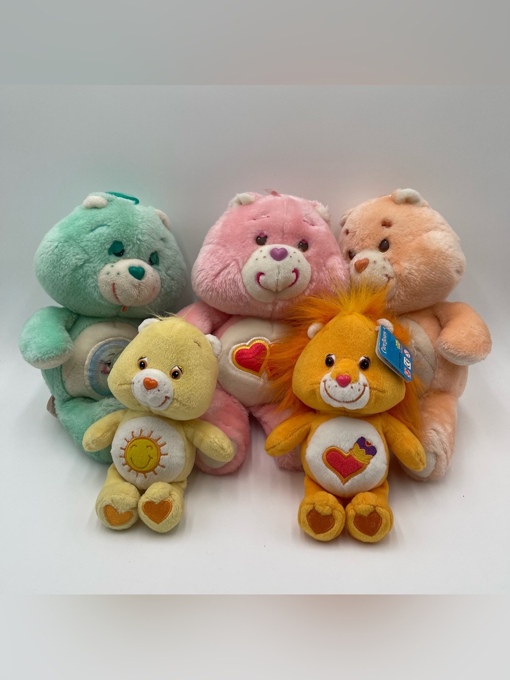 Vtg Care Bears Lot Plush Stuffed Animals 80s & 2000s Friend Love A Lot Bedtime
